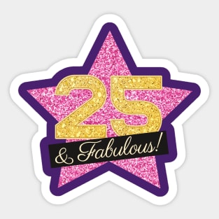 25th Birthday Gifts Women Fabulous - Pink Gold Sticker